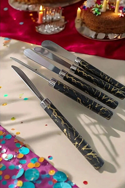Panayır Home Breakfast Knife Long Marble Patterned 5 Pieces