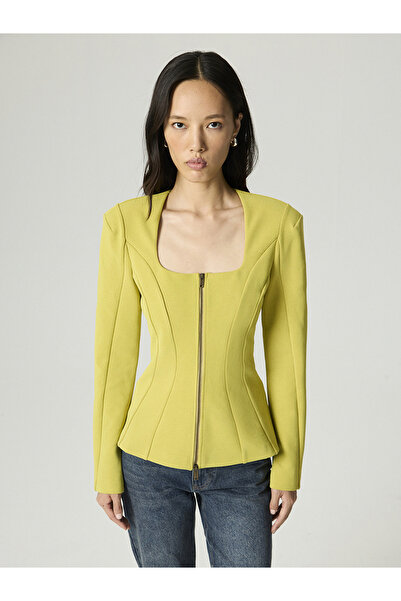 Nocturne Fermuar Detaylı Vatkalı Bluz