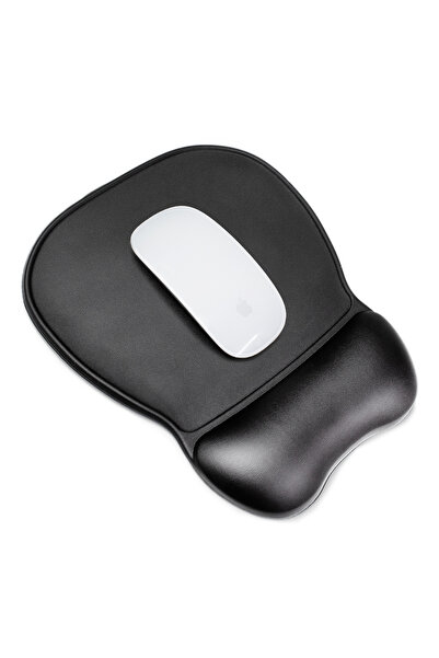 Other Ergonomiczna podkładka pod mysz i nadgarstek żelowa skóra duża antypoślizgowa - czarna