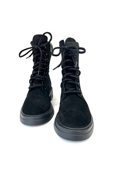 NEWGÜLTEKİN HAKİ DERİ İÇTEN FERMARLI BAĞCIKLI ARKADAN BİLEK İÇİN LASTİKLİ ŞIK VE RAHAT KALIP MODERN KADIN BOT