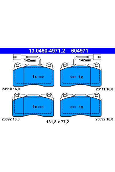 Ate Комплект накладки дискови спирачки Alfa Romeo 159/166/Brera Lancia Kappa ...