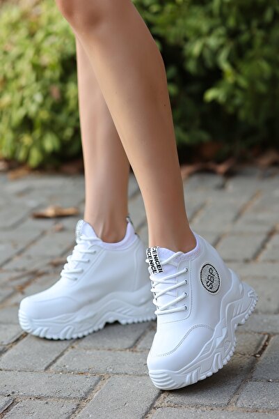 kajal ayakkabı Frm 8008 Embroidered Hidden Heel Sneakers