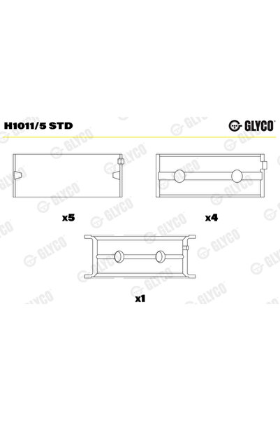 GLYCO Лагери на коляновия вал Alfa Romeo Mito Chevrolet Aveo