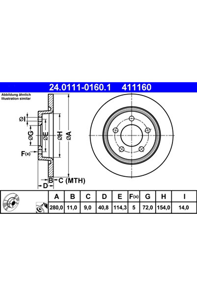 Ate Set Discuri Frana Mazda 3/5 2003-2014