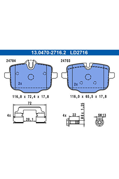 Ate Set Placute Frana Frana Disc Bmw 5/7