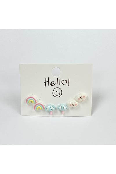 Perissy 3 أزواج من الأقراط للأطفال على شكل حيوانات