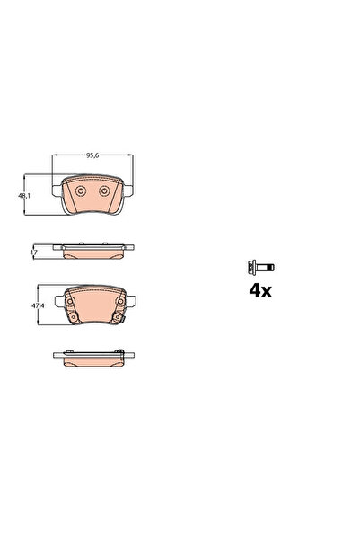 TRW Brake Pad Set Disc Brake Opel Adam/Corsa E Vauxhall Adam/Corsa Model 4/Co...