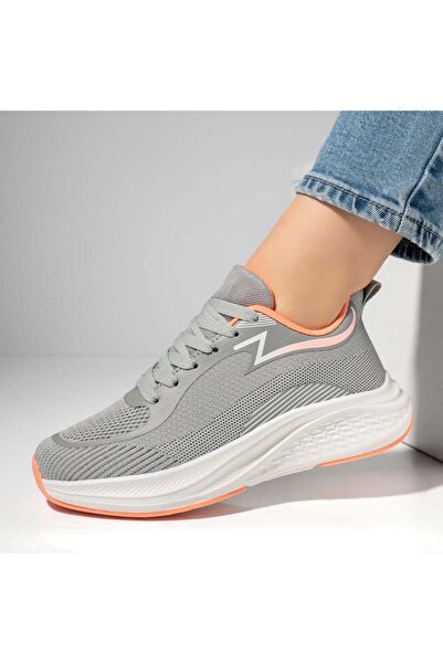 Modlet.ro Women's grey and pink lace-up sports shoes MOD13045