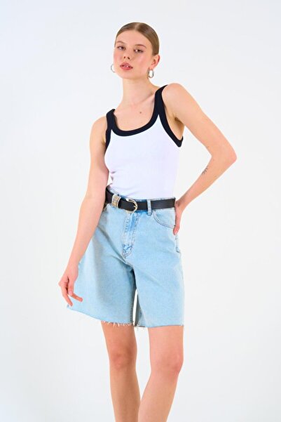 trend_ermege Two Color Tank Top - White-Black