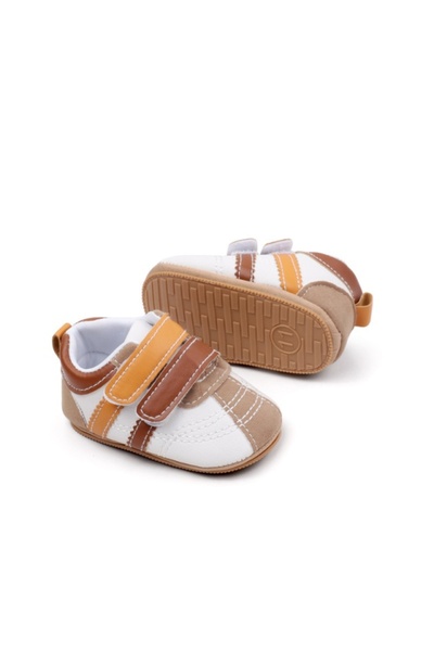 BebeNou Adidași pentru bebeluși, albi cu inserții maro chbxc4156-2-va12