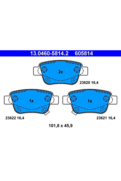 Ate Set Placute Frana Frana Disc Toyota Alphard / Vellfire/Avensis/Corolla Verso
