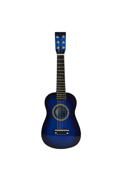KlaussTech Chitară clasică pentru copii din lemn lăcuit, 65 cm, albastră