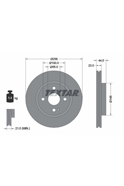 TEXTAR Дискови спирачки Ford Fiesta 6/Fiesta Limousine Ford (Changan) Fiesta