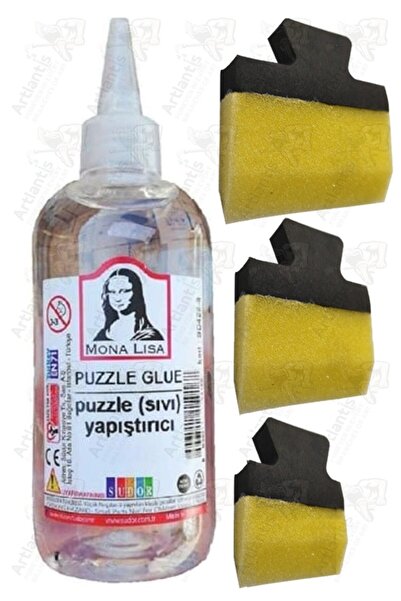Artlantis Puzzle Yapıştırıcı 250 ml 1 Adet ve Yassı Patpat Sünger Fırça Seti ...