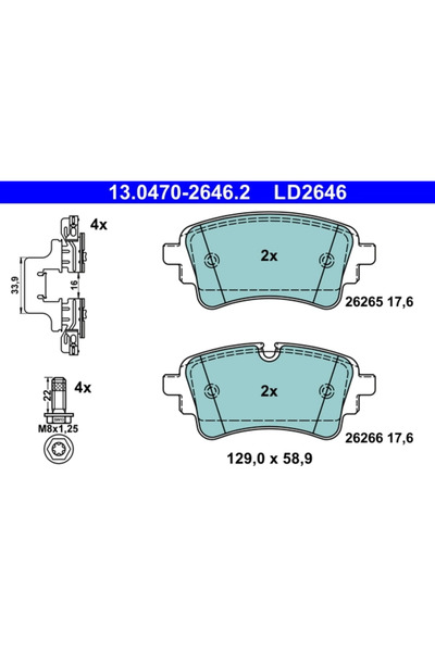 Ate Set Placute Frana Frana Disc Audi A4 Allroad B9/A4 B9/A5 2015-2020
