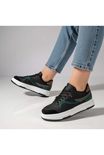 Modlet.ro Sneakerși negri și verzi pentru femei MOD11780