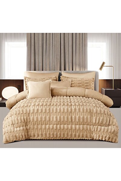 mingle 4-piece winter queen-size faux fur comforter