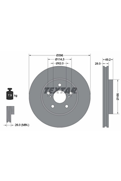 TEXTAR Disc Frana Landwind (Jmc) Fenghua/X5 Lexus Es/Rx