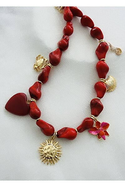 VNS Accessories Special Series Charmed Baroque Acrylic Bead Necklace