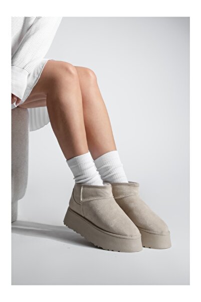 ayhnshoes Γυναικεία μποτάκια με χοντρή σόλα με γούνα Tefis