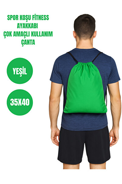 SAĞDIÇ İpli Büzgülü Spor Çantası Fitness Futbol Koşu Ayakkabı Eşya Su Geçirme...