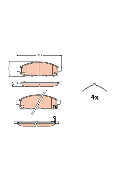 TRW Set Placute Frana Frana Disc Mitsubishi L200 / Triton