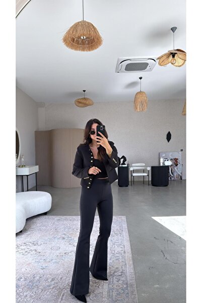 Buket Teke Black Tok Fabric Premium Spanish Leggings Pants