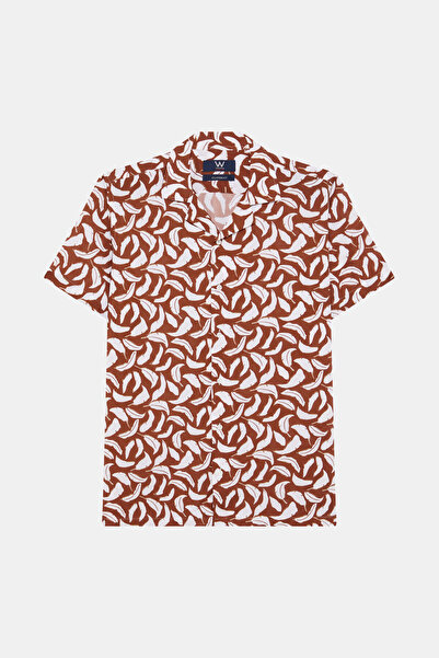W Collection Brown Short Sleeve Printed Shirt