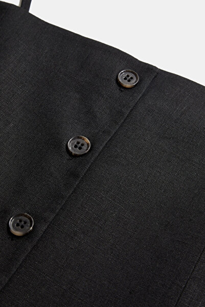 W Collection Black Linen Blouse