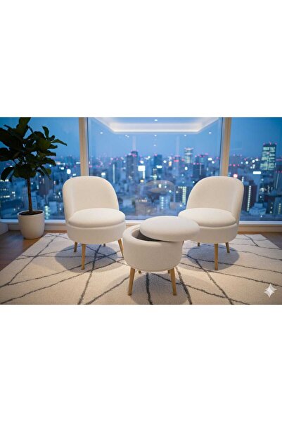 eda hacıoğlu edam bedding group Teddy Kumaş Üçlü Çay Seti Modern Oturma Grubu