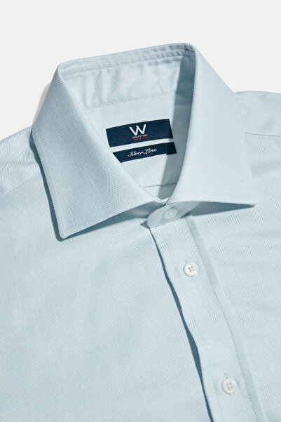 W Collection Turquoise Long Sleeve Jacquard Shirt