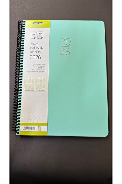Gıpta Agenda 2026 Spiral Weekly Planner Hard Cover 20*28 cm 422-Sek