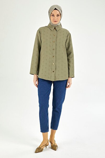 Armine TREND Shirt Collar Snap Button Jacket-Mould 25Yt532