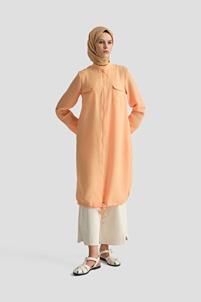 Armine TREND Tunic with Pockets on the Neck and Hidden Zipper-Salmon 25Yt4138