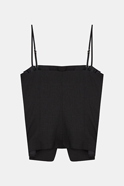 W Collection Black Linen Blouse