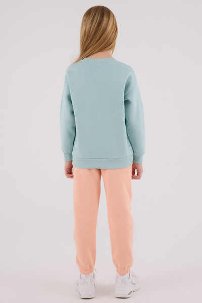 U.S. Polo Assn. Girl's Water Green Tracksuit Set – Uspa 1890 Printed Cotton Casual Sports Model