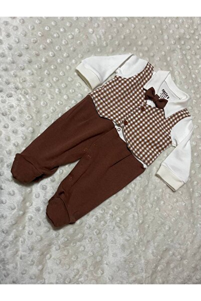 EKNKİDS Baby Boy Romper with Bow Tie Detail