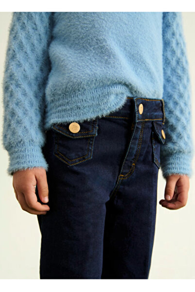 Abel & Lula Girl's Denim Trousers - Navy Blue