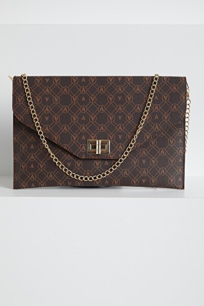 Armine TREND Chain Strap Covered Hand and Shoulder Bag-Brown Arm146