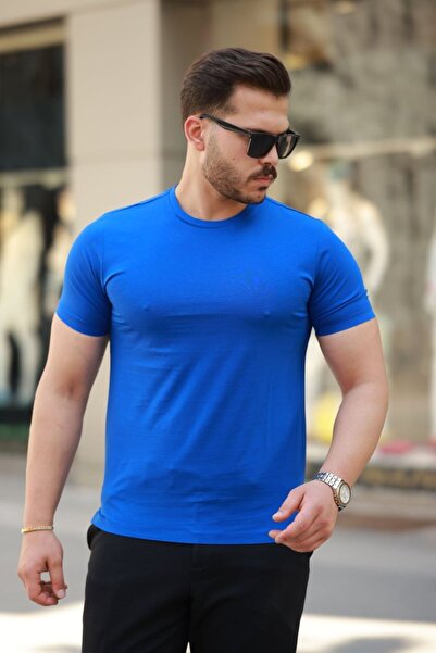 ETİLER COLLECTION Tricou basic cu guler rotund pentru bărbați