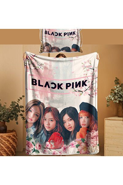 ACONCEPT Black Pink Themed Thin Fleece Blanket & Pillowcase