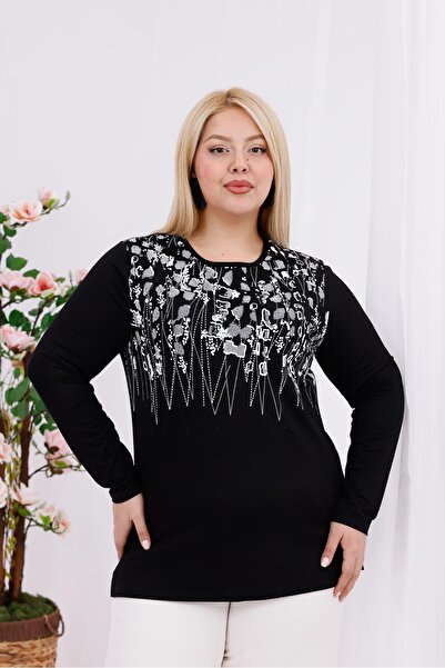 Siyezen Büyük Beden Çiçek Desenli Bluz