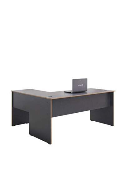 Adore Mobilya Rio L Ofis Masası - Antrasit/Kontra 160x75x144 cm (GxYxD)