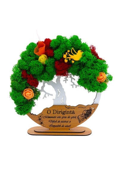 OEM Tablou copacul vietii cu licheni stabilizati, personalizat cu mesaj standard, 20CM