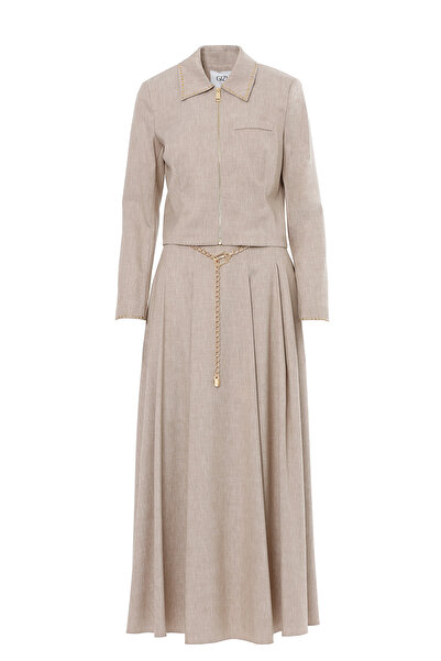 GİZİA Fermuarlı Ceket Ve Volanlı Etekli Takım