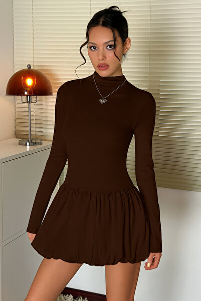 JE-TU Мини рокля с дълги ръкави и балонна пола JT9097