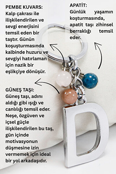 biuti Breloc cu litera D de culoare argintie / Ornament pentru geantă cadou P...