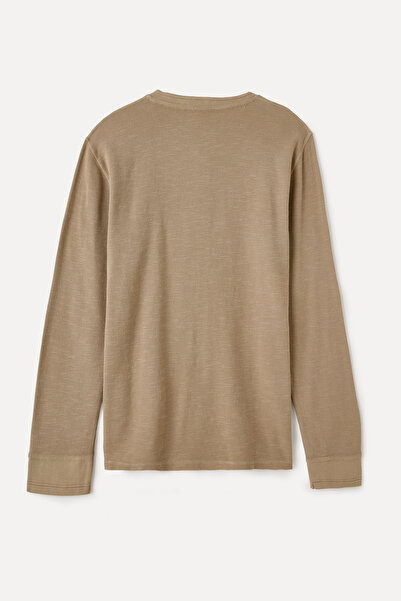 Mudo Buttoned Henley Neck Long Sleeve T-Shirt