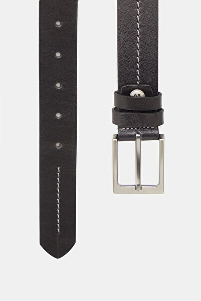 W Collection Black Leather Belt