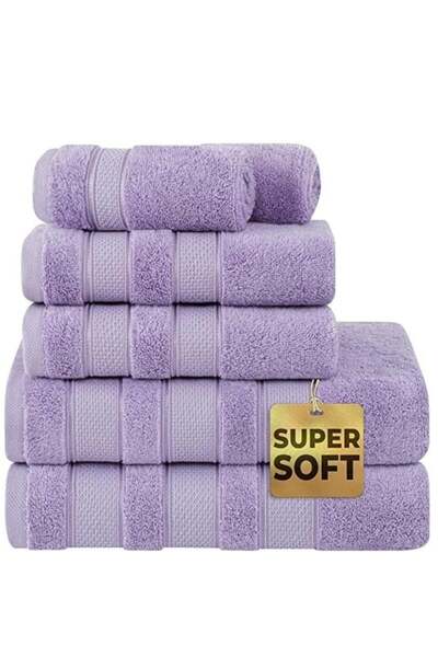 Safi Plus 6-Piece Turkish Cotton Towel Set – 600 GSM, Super Soft & Absorbent,...